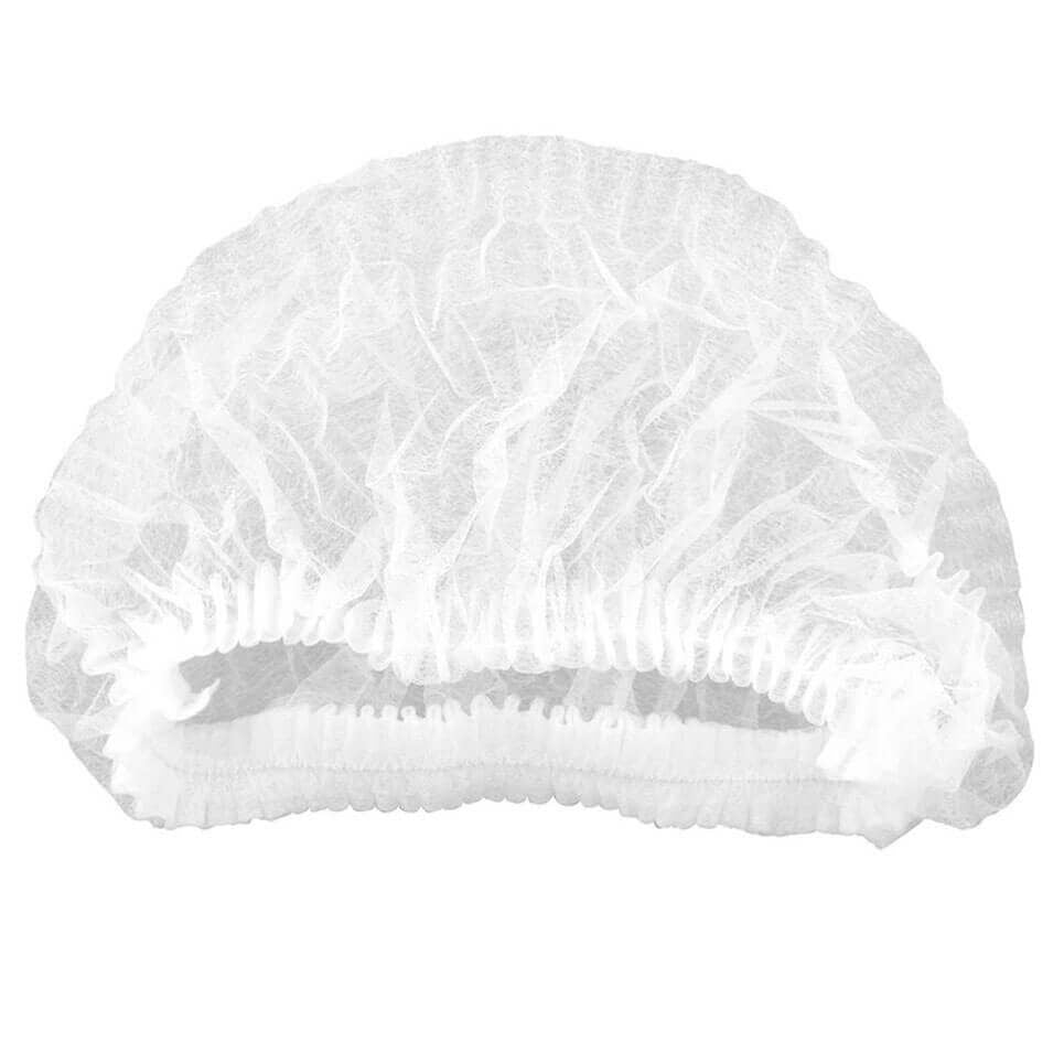 Mop Cap White 18" Single Stitch Elastic (100)