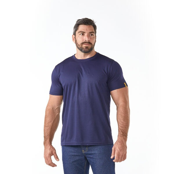 Dromex 100% Polyester Quick Dry Crew Neck T-Shirt Navy Blue