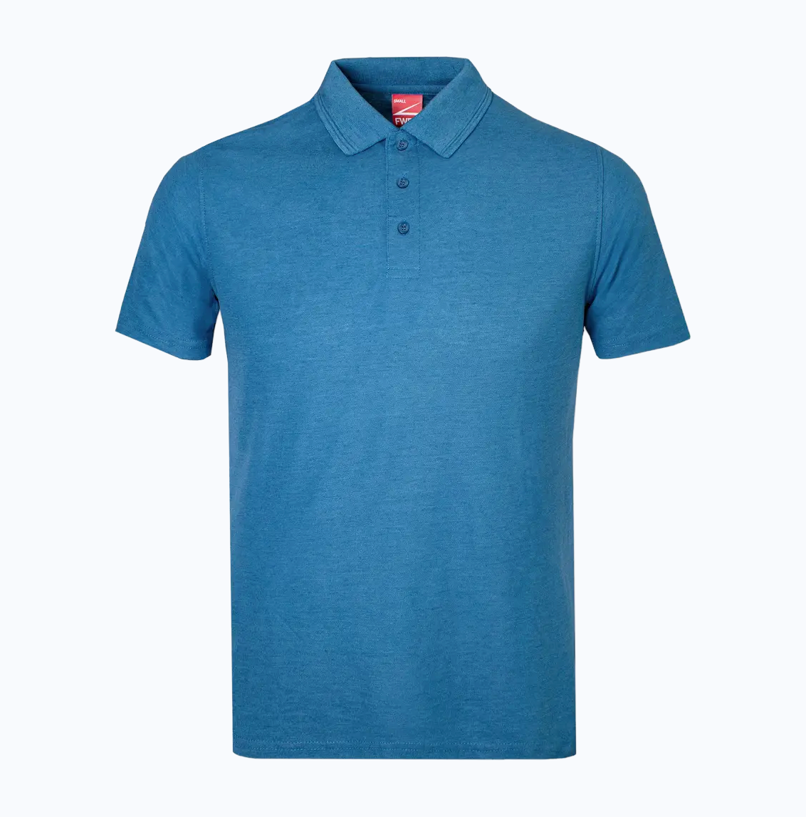 Blue polo shirt on a white background