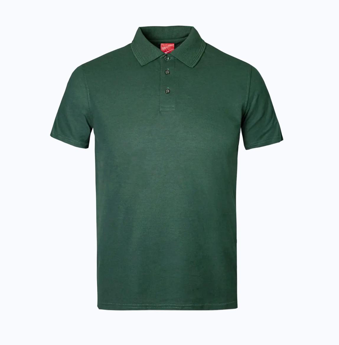 Green polo shirt on a white background