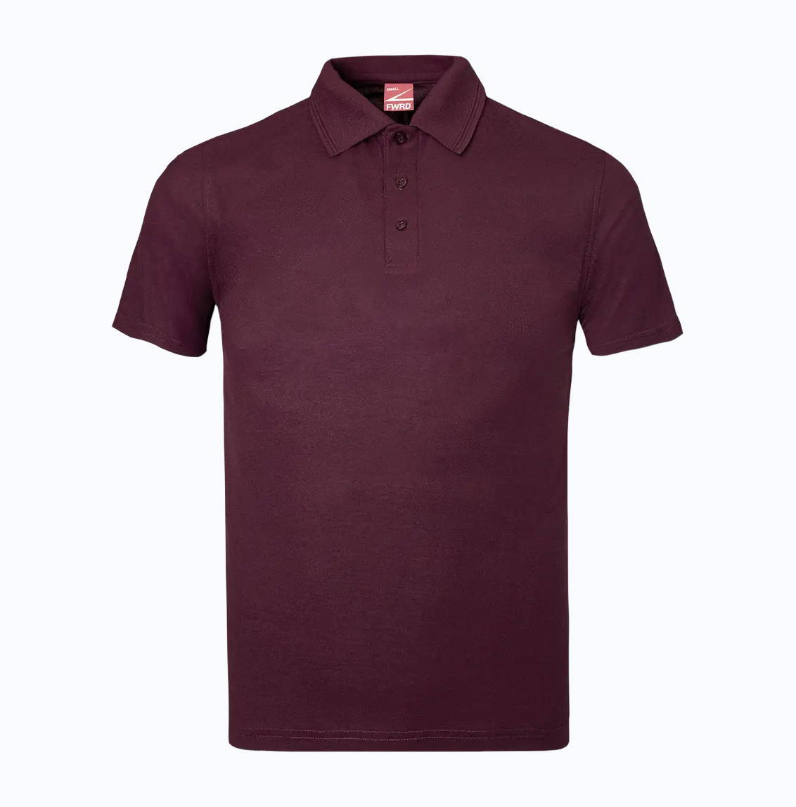 Maroon polo shirt on a white background