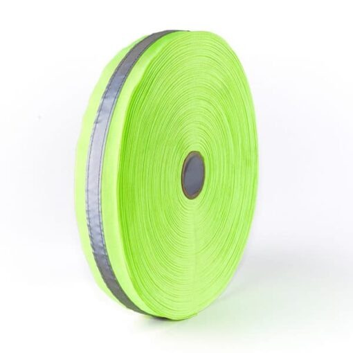 Dromex Yellow Reflective Tape 50mm with 20mm Silver x 100m Roll