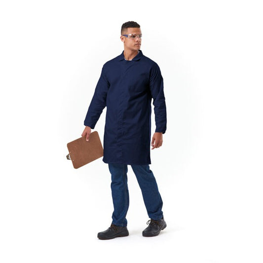 Dromex 65/35 Polycotton HACCP Compliant Dust Coat Navy Blue