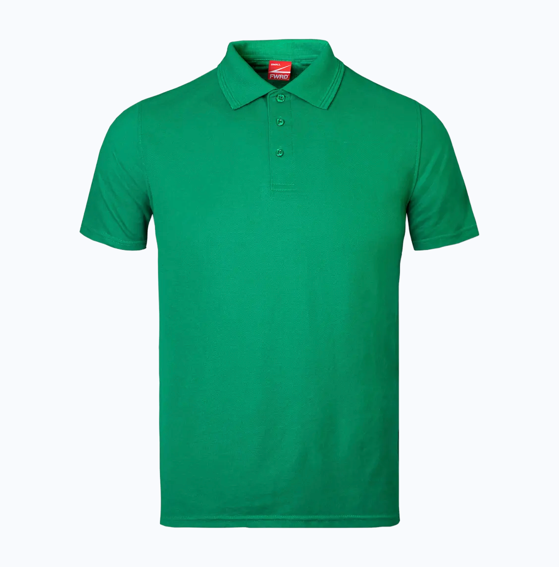 Green polo shirt on a white background