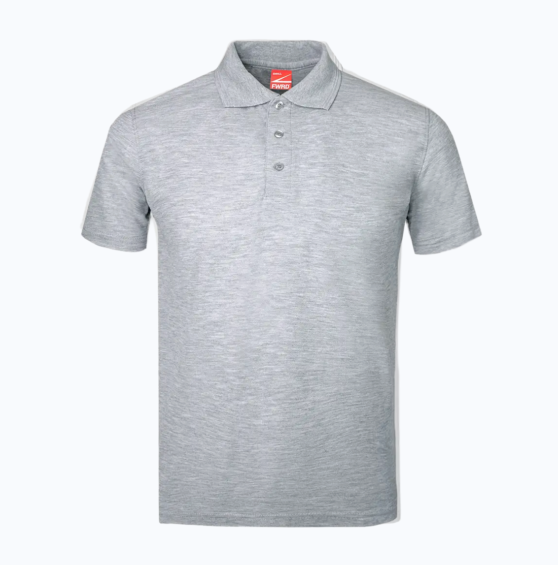 Gray polo shirt on a white background