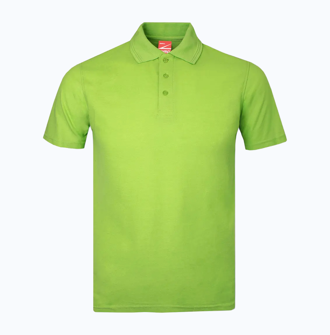 Green polo shirt on a white background