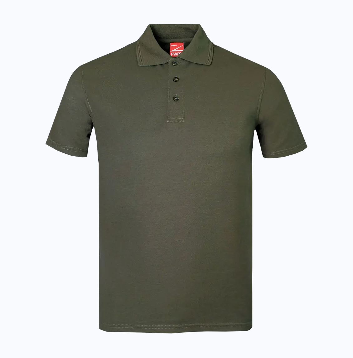 Green polo shirt on a white background