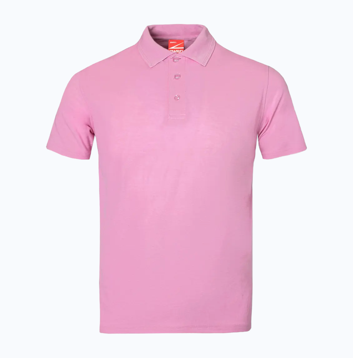 Pink polo shirt on a white background