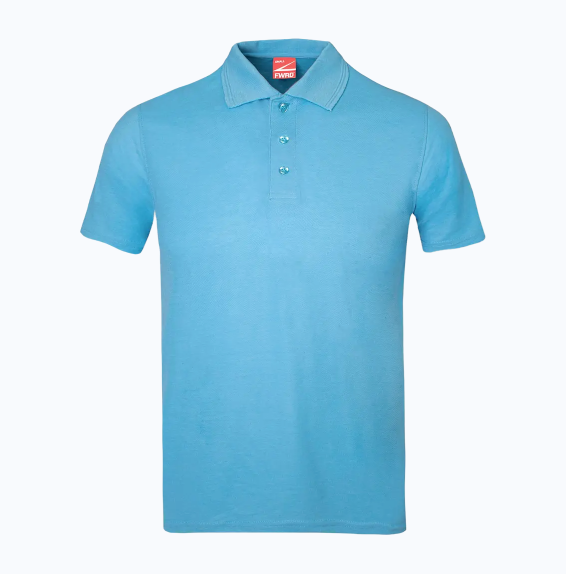 Blue polo shirt on a white background
