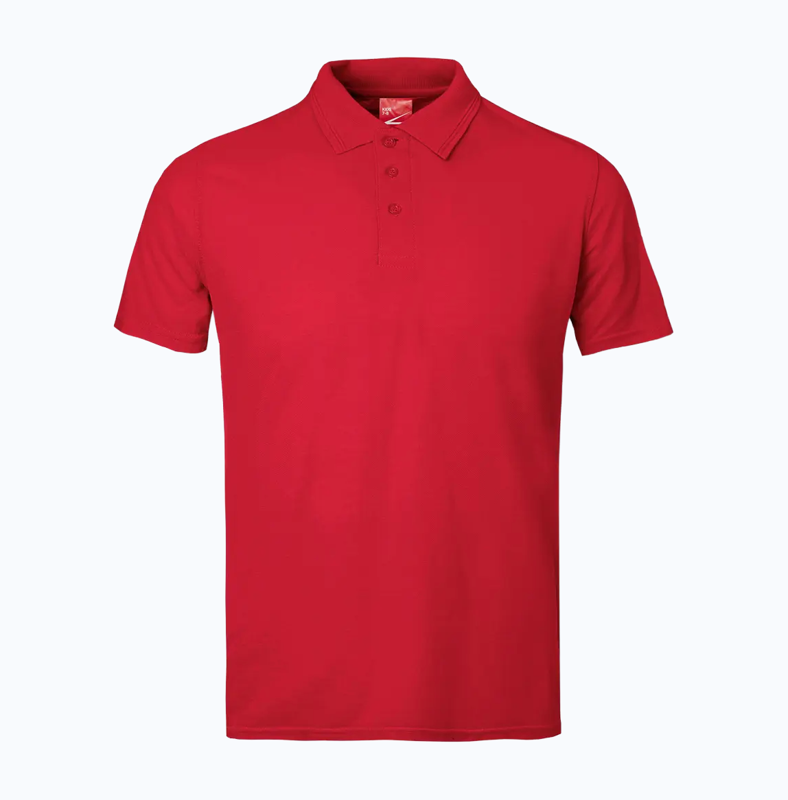 Red polo shirt on a white background