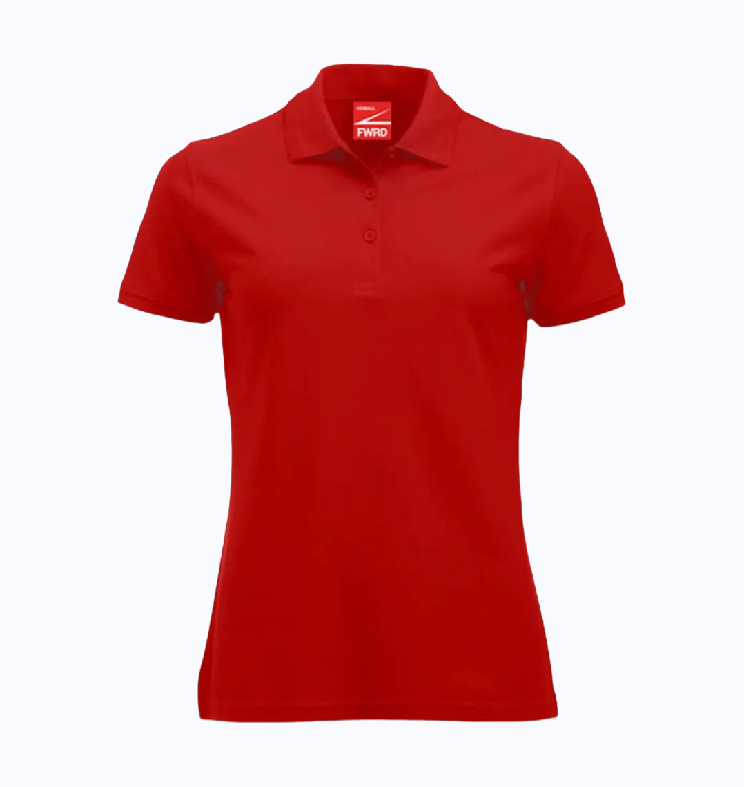 Red polo shirt on a white background