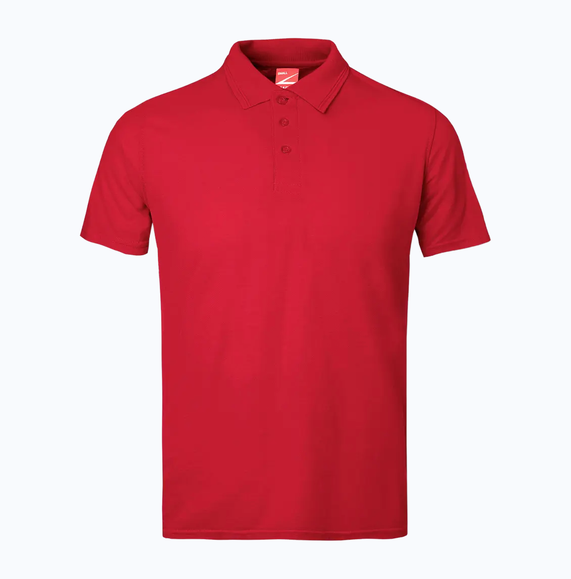 Red polo shirt on a white background