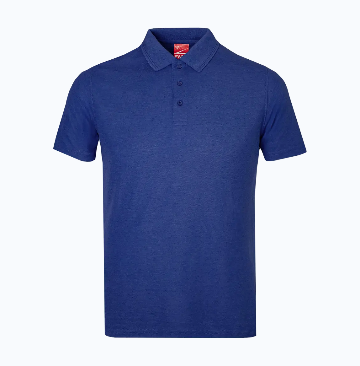 Blue polo shirt on a white background