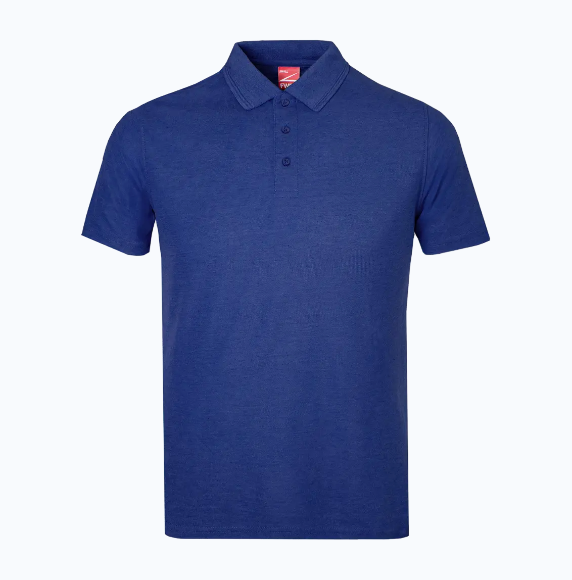 Blue polo shirt on a white background