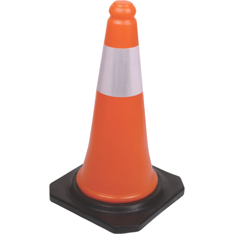 Road Cone Reflective (Black Base) 750mm