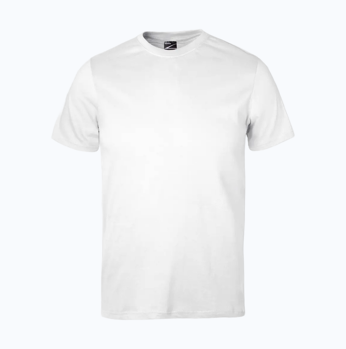 Black t-shirt on a white background