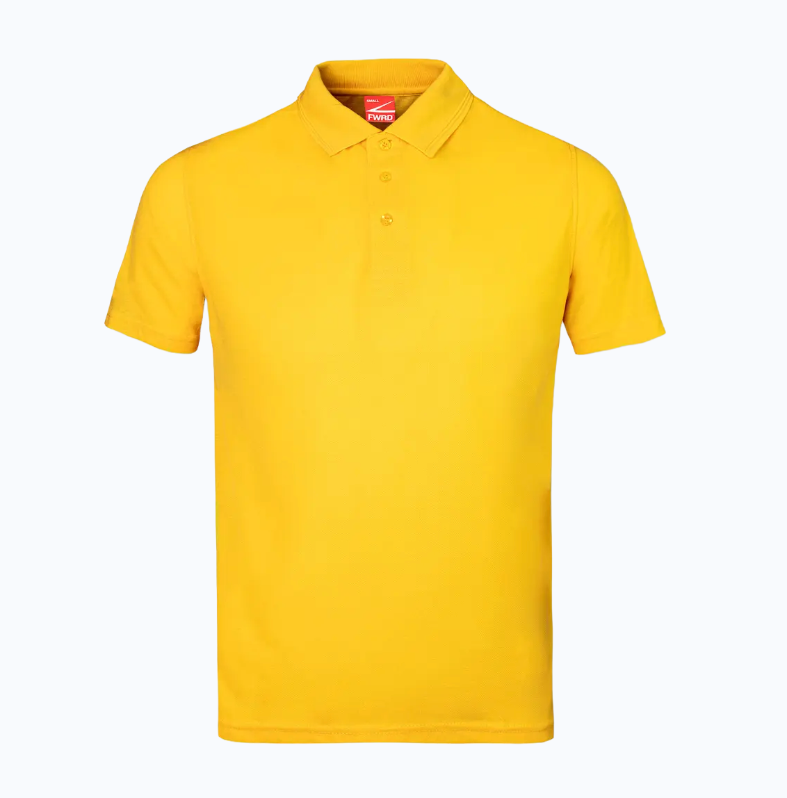 Yellow polo shirt on a white background