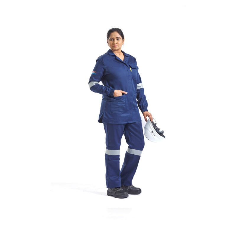 Dromex Conti D59 100% Cotton Navy Blue Ladies Flame + Acid Jacket