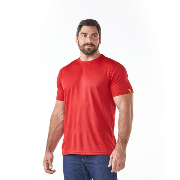 Dromex 100% Polyester Quick Dry Crew Neck T-Shirt Red