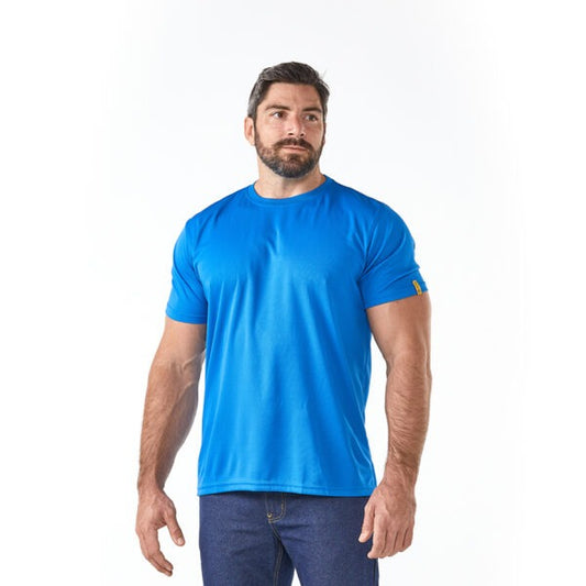 Dromex 100% Polyester Quick Dry Crew Neck T-Shirt Royal Blue