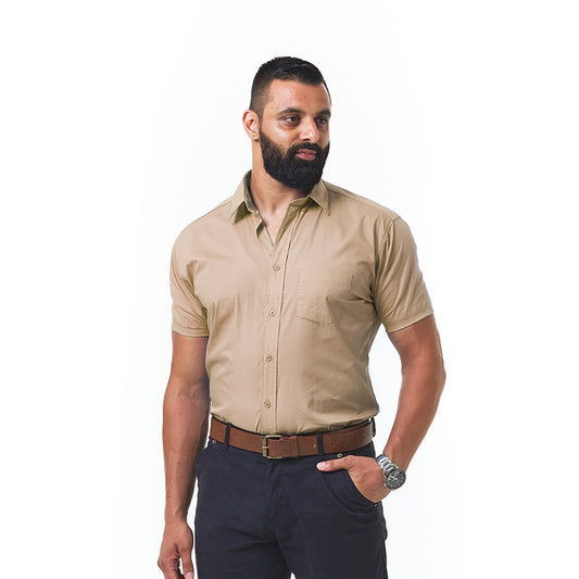 Dromex Formal Shirt Short Sleeve Stone