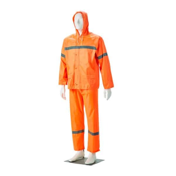 Dromex Rubberised Rain Suit Orange Reflective