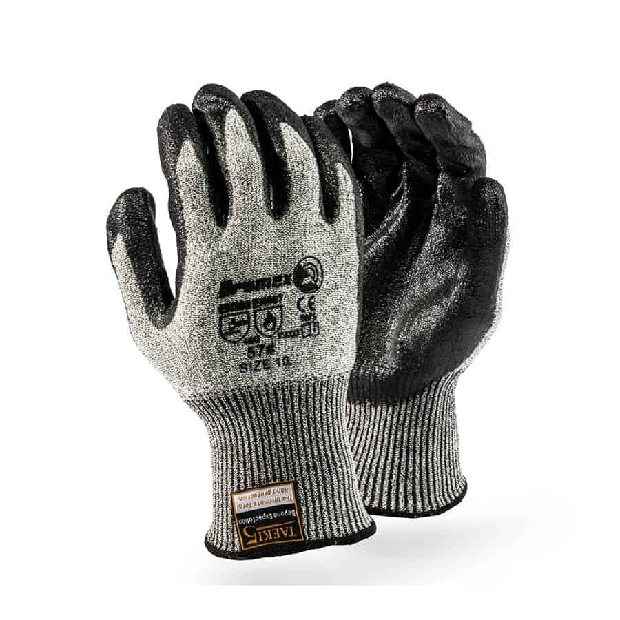 Dromex Taeki5 Black Nitrile Palm Coated Glove #57 (12)