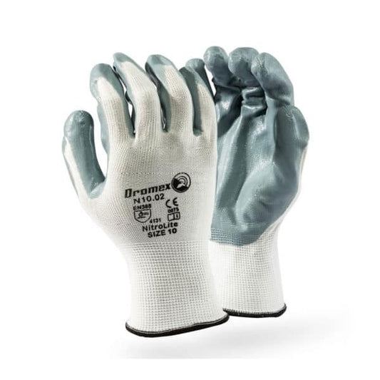 Dromex Glove Nitrolite Grey Nitrile Palm Coated