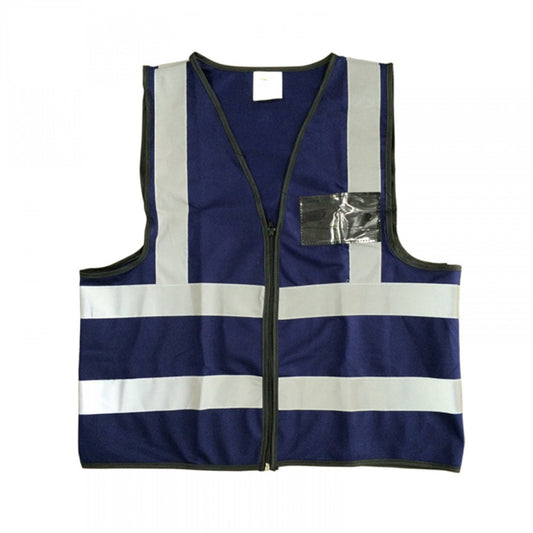 Reflective Vest ID Pocket & Zip Navy Blue