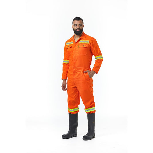 Dromex J54 100% Cotton Anglo Reflective Orange Jacket
