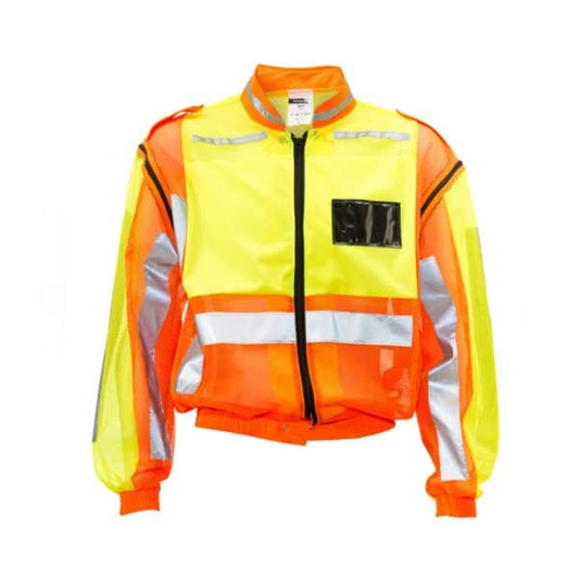 Dromex Lime & Orange Reflective Traffic Vest Detachable Sleeves SA13