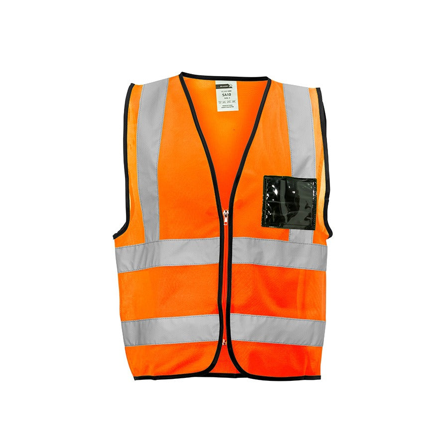 Dromex Orange Reflective Vest ID Pocket & Zip SA10