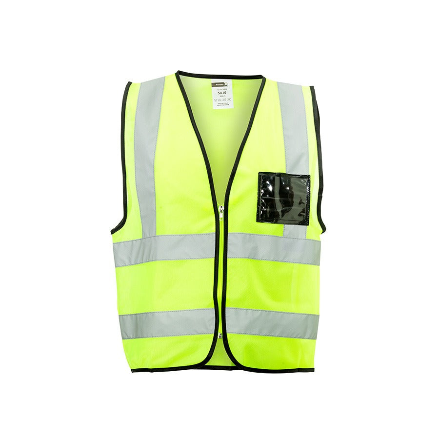 Dromex Lime Reflective Vest ID Pocket & Zip SA10